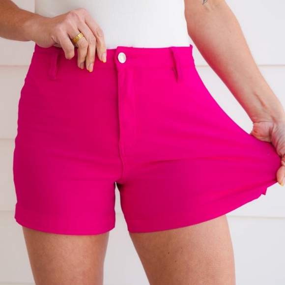 YMI Pink Hyper Stretch Shorts size medium - Picture 3 of 9
